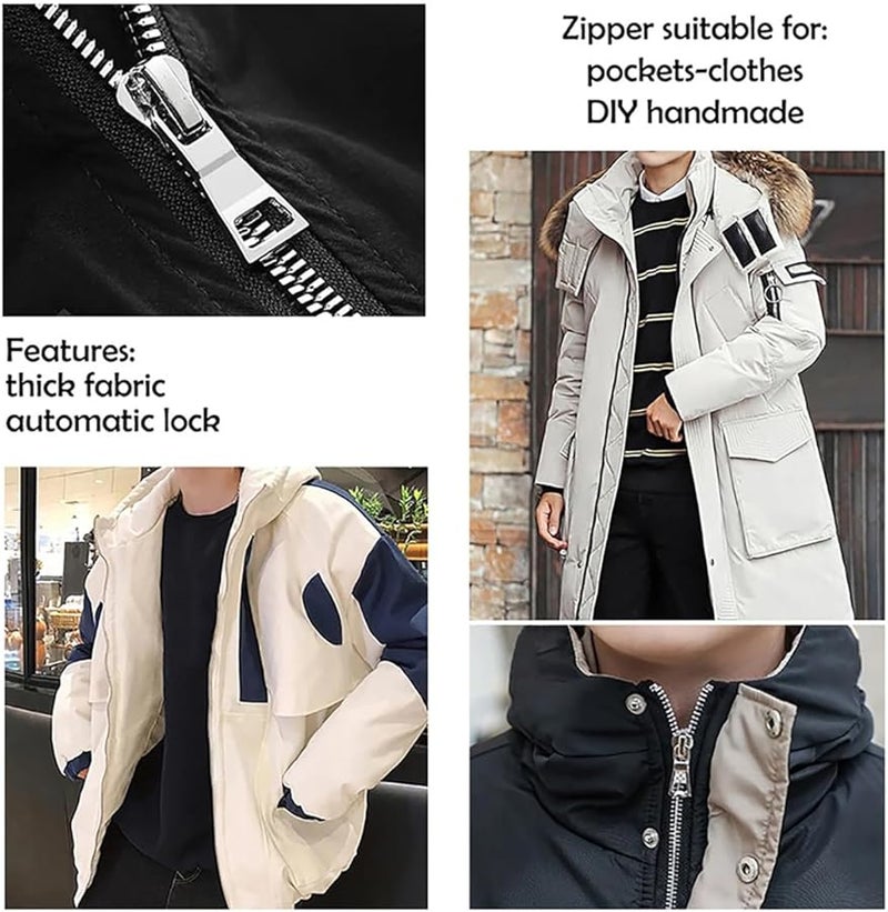 Jweemax 5 Open End Double Slider Two Way Separating Metal Zipper 15 74 Inch Rose Gunblack For DIY Crafts Sewing Jackets Handbags - Image 5